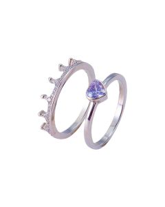 Silver European And American Style Creative Fashion Love Ring Wedding Birthday Gift