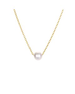 Jujie Europe and America cross border new accessories simple pearl pendant female 316L stainless steel gold plated necklace clavicle chain