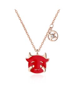 S925 Sterling Silver Female Thermochromic Cow Natal Year Necklace