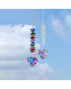 Fashion Crystal Heart Sun Catcher Pendant