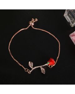 Women's Multi-color Delicate Rose Pendant Bracelet