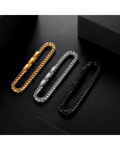 Stainless Steel Folding Buckle Franco Bracelet