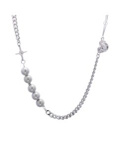 Light Luxury Small Pearl Star Love Stitching Necklace Female Hip Hop Fashion Collarbone Chain Sweater Chain