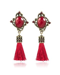 Long Earrings Female Bohemian Gemstone Tassel Earrings