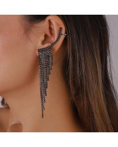 Temperament Simple And Popular Tassel Rhinestone Earrings