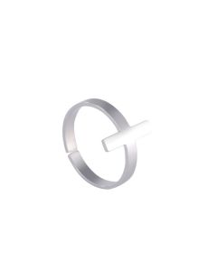 Women's Polished Stainless Steel Cross Band Ring