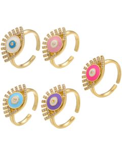 Oil Drop Ring Color Eyelashes Eyes Diamond Zircon