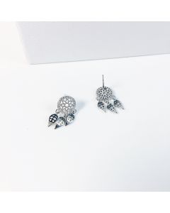 S925 Sterling Silver Dream Catcher Earrings Women