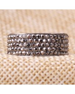 Blue, Black And Gray Three-Color Ring European And American Fashion Street Hip-Hop Rap Full Diamond Ring