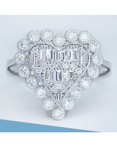 Geometric hollow zircon ring