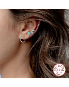 Women's S925 Sterling Silver Simple Double Line Ear Buckles