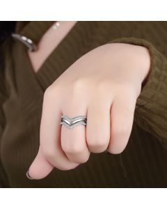Fashion Women's Geometric Diamond Bronze Ring
