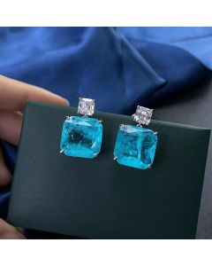Korean Popcorn Stone Ice Flower Zircon Green Temperament Square Super Fairy