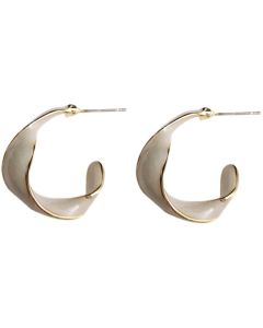 Silver Needle French Oil Drop Stud Earrings Small And Distorted Personality