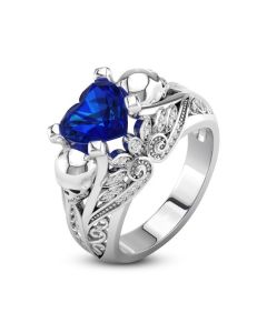 Fashion Flower Skull Skeleton Ring