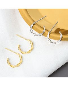 C-shaped Twist Earrings Female Irregular Twist Earrings
