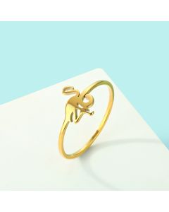 Women's Stainless Steel Small Flamingo Fashion Ring