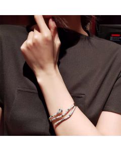 Full Diamond Snake Titanium Steel Bracelet Trend