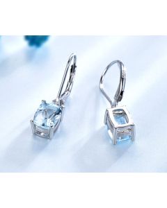 Lady 925 Sterling Silver Topaz Pendant Earring