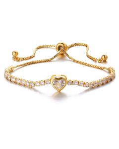 Hand Jewelry Love Zircon Simple Diamond-studded Small Fresh Adjustable Bracelet