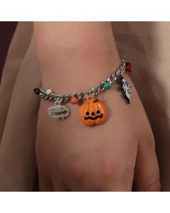 Punk Style Thick Chain DIY Pumpkin Imp Skull Bracelet