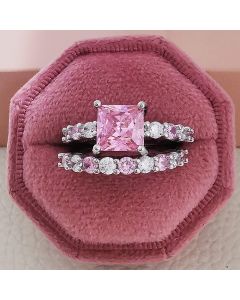Creative Square Geometric Zircon Ring Women