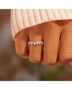 Whole Body 925 Silver Ring Cross With Heart Ring