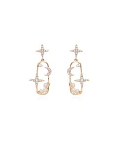 Shiny Side New Accessories Crystal Star Stud Earrings for Women Fashion Jewelry Simple Style Zirconia Elegant Earrings