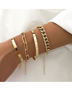 Punk Brace Lace Bracelet Chain English Letters LOVE Bracelet Four-piece Set