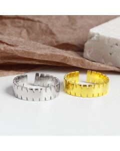 Ins Light Luxury Cold Wind Jewelry S925 Sterling Silver Glossy Gear Ring