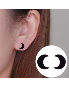 Stud Earrings Female Student Fashion Simple Small Moon Stainless Steel Stud Earrings