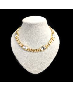 Four Hip Hop Gemstones With Cuban Necklace Men And Women Same Style Clavicle Chain