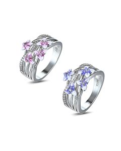 Flower color epoxy paint ring