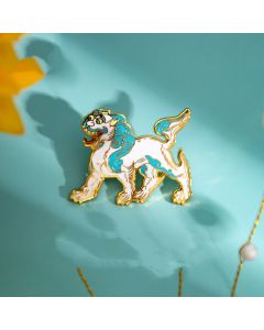 Dunhuang Academy Lions Come To Run Metal Brooches