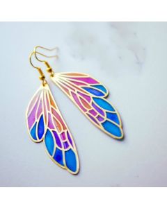 Gradient Colorful Wings Butterfly Earrings