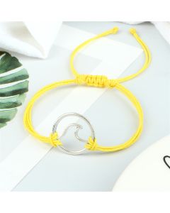 Creative Couple Colorful Wax Thread Braided Pendant Bracelet