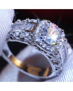 Women's square zircon ring