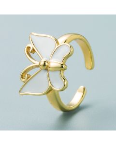 Gold Plated Brass Oil Drip Butterfly Ring