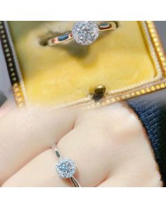 Women's Sterling Silver Moissanite Ring