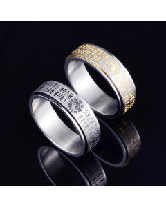 Titanium Steel Taoist Turning Personality Ring