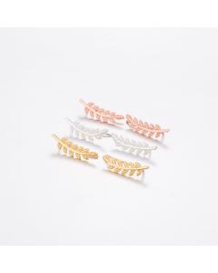 Bohemian Ethnic Golden Feather Earrings