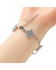 Lucky Four-Leaf Clover Bracelet Girls High-grade Gold Light Luxury Minority Copper Diamond