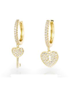 Key And Lock Asymmetric Earrings