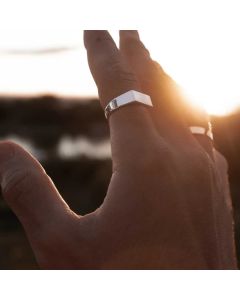 Small Strip Glossy Stainless Steel Ring Men