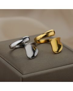 Special-interest Design Minimalist All-match Irregular Glossy Texture Ring