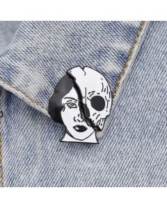 Creative Retro Punk Skull Series Sexy Goddess Oil Drip Brooch