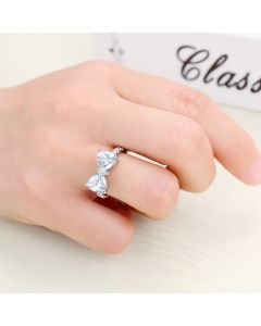 Women's zircon jewelry Creative Japanese and Korean bow ring