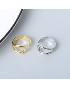 Women's geometric hollow glossy ring