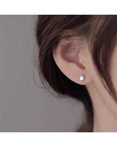 Women's S925 Sterling Silver Moonstone Stud Earrings