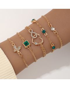 Women's Metal Square Rhinestone Fashion Love Bracelet